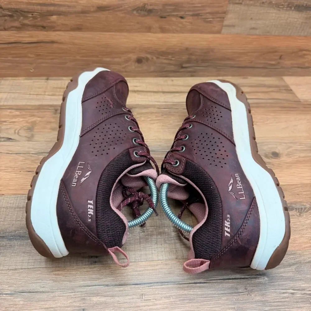 LL Bean Trailduster Hiking Shoes Womens Size 10 Red Leather
